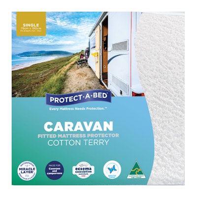 Protect-A-Bed Cotton Terry Caravan Fitted Waterproof Mattress Protector  Thumbnail