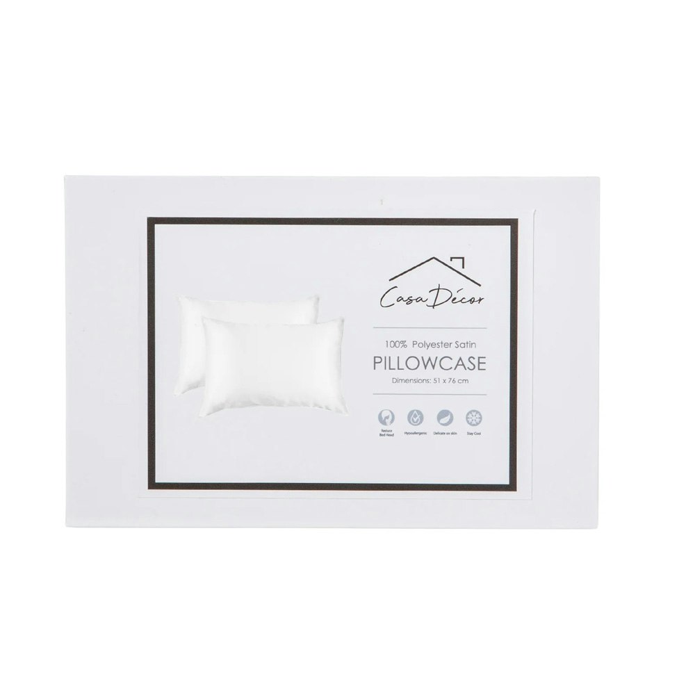 Casa Decor Luxury Satin Pillowcases Twin Pack