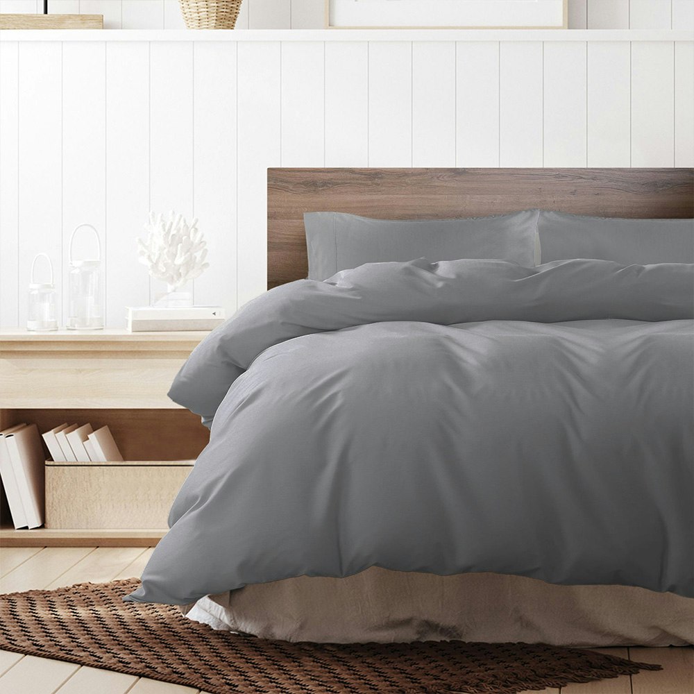Royal Comfort 1000 Thread Count Cotton Blend Quilt Cover Set Charcoal