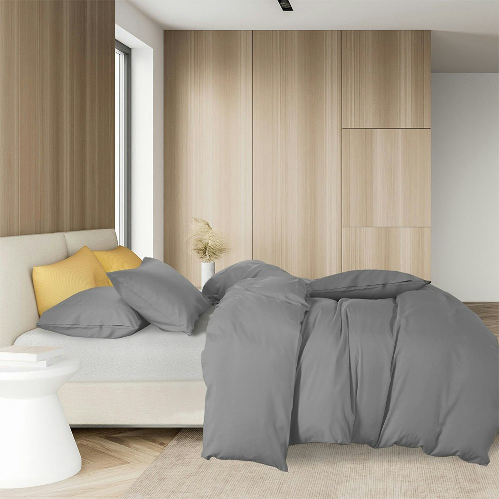 Royal Comfort 1000 Thread Count Cotton Blend Quilt Cover Set Charcoal 2