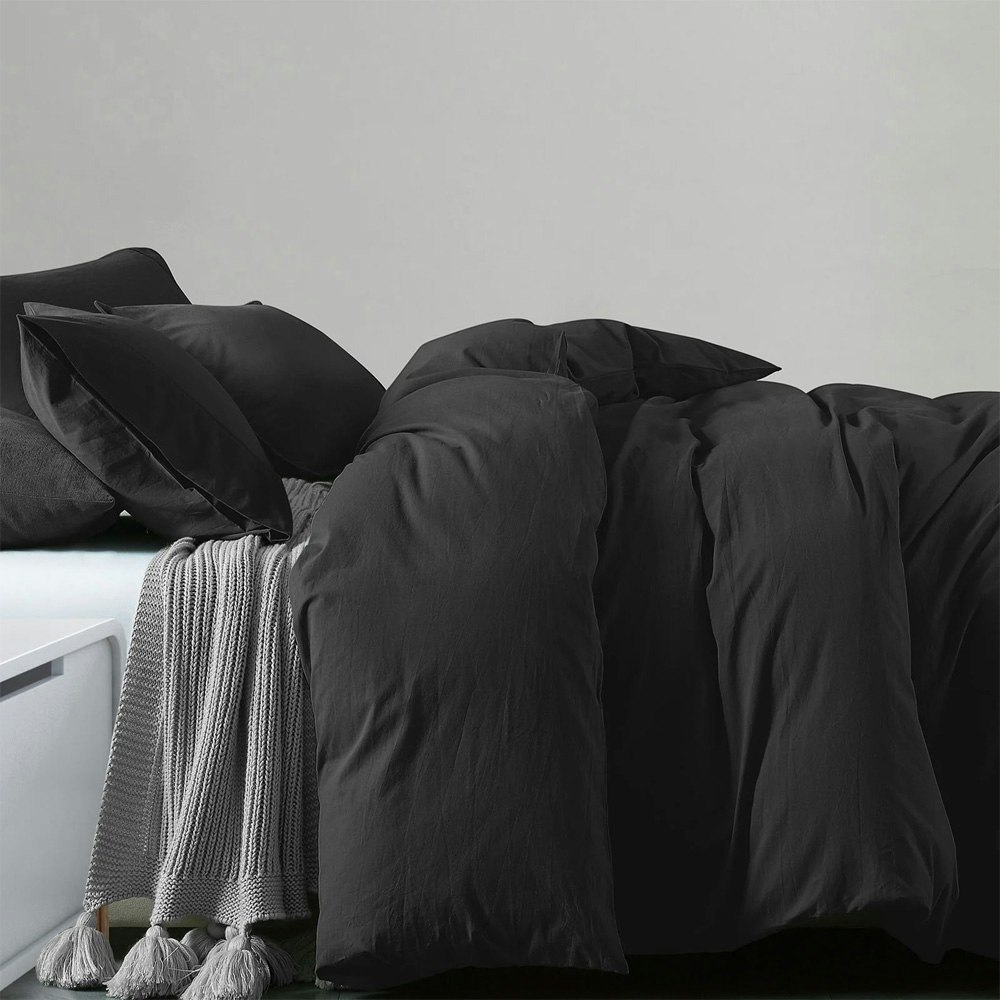 Royal Comfort 100% Jersey Cotton Quilt Cover Set Charcoal