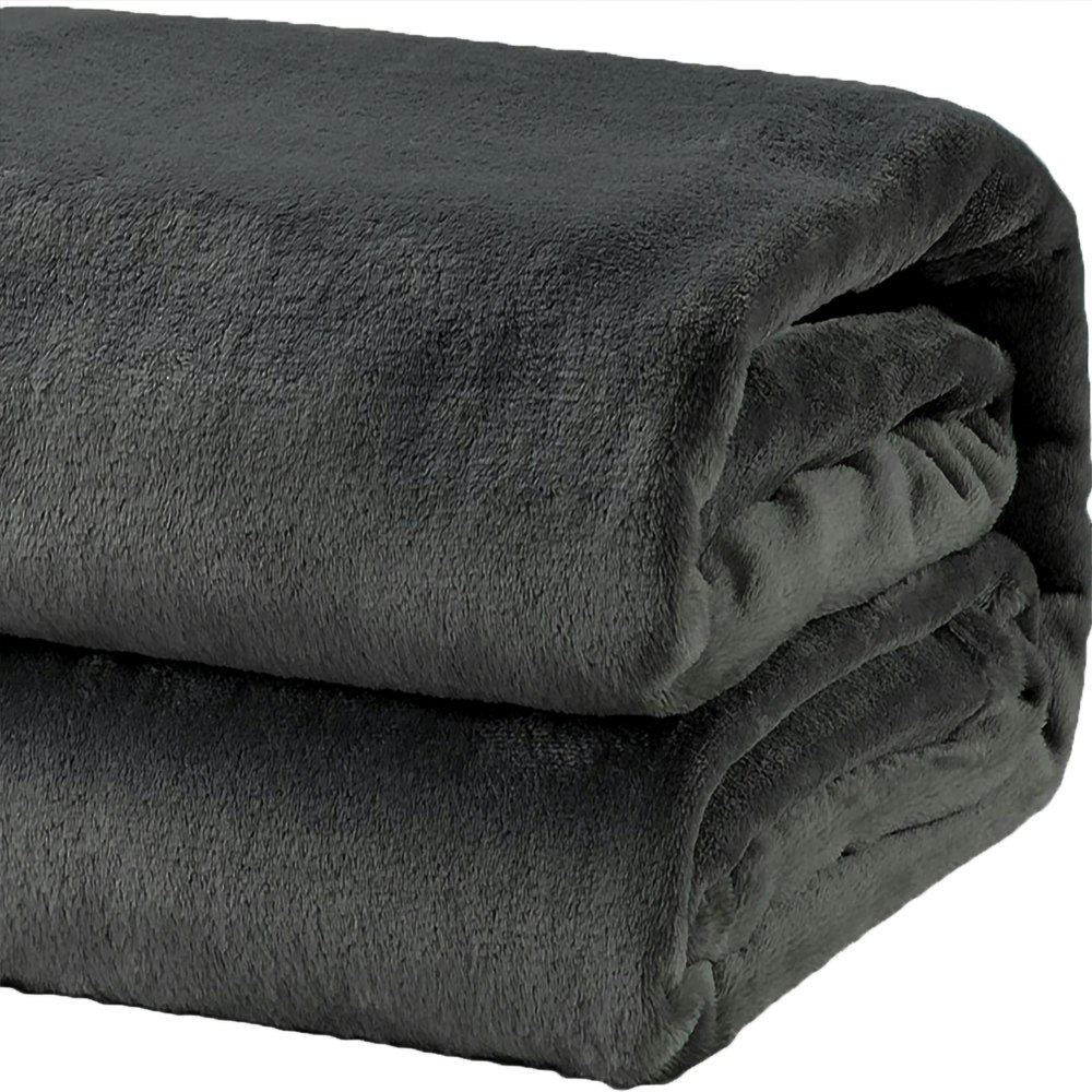 Renee Taylor Heavy Weight Acrylic Mink Blanket Charcoal