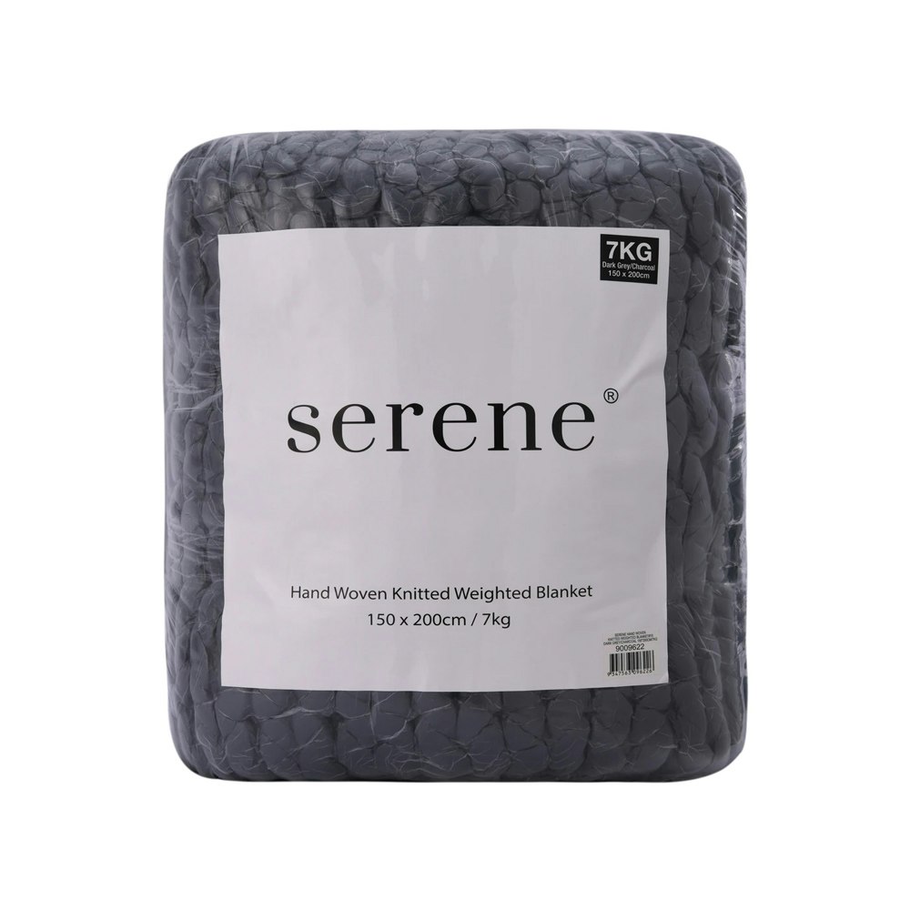 Serene Hand Woven Chunky Knit Calming Weighted Blanket Charcoal