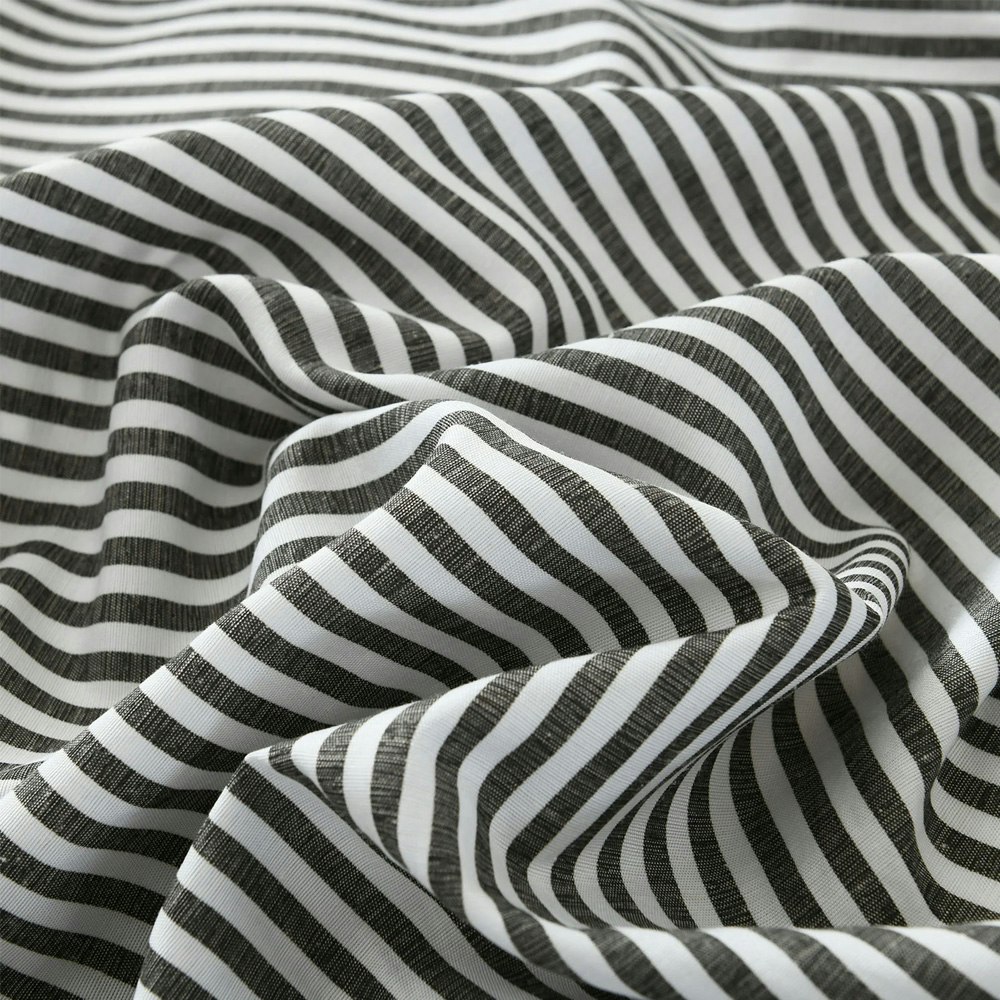 Royal Comfort Luxury Striped Linen Quilt Cover Set Charcoal