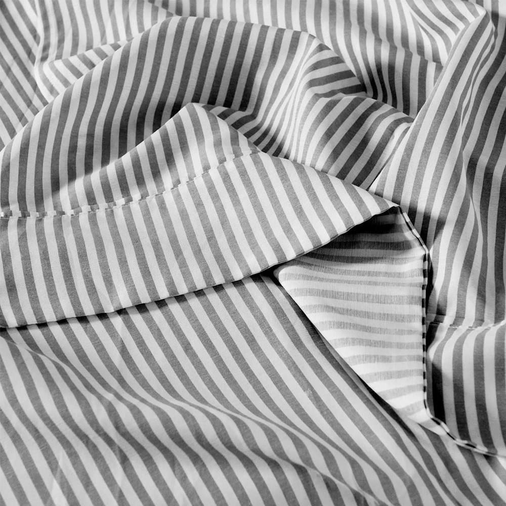 Royal Comfort Luxury Striped Linen Quilt Cover Set Charcoal