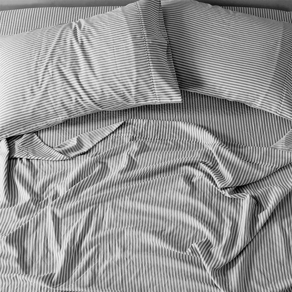 Royal Comfort Luxury Striped Linen Quilt Cover Set Charcoal