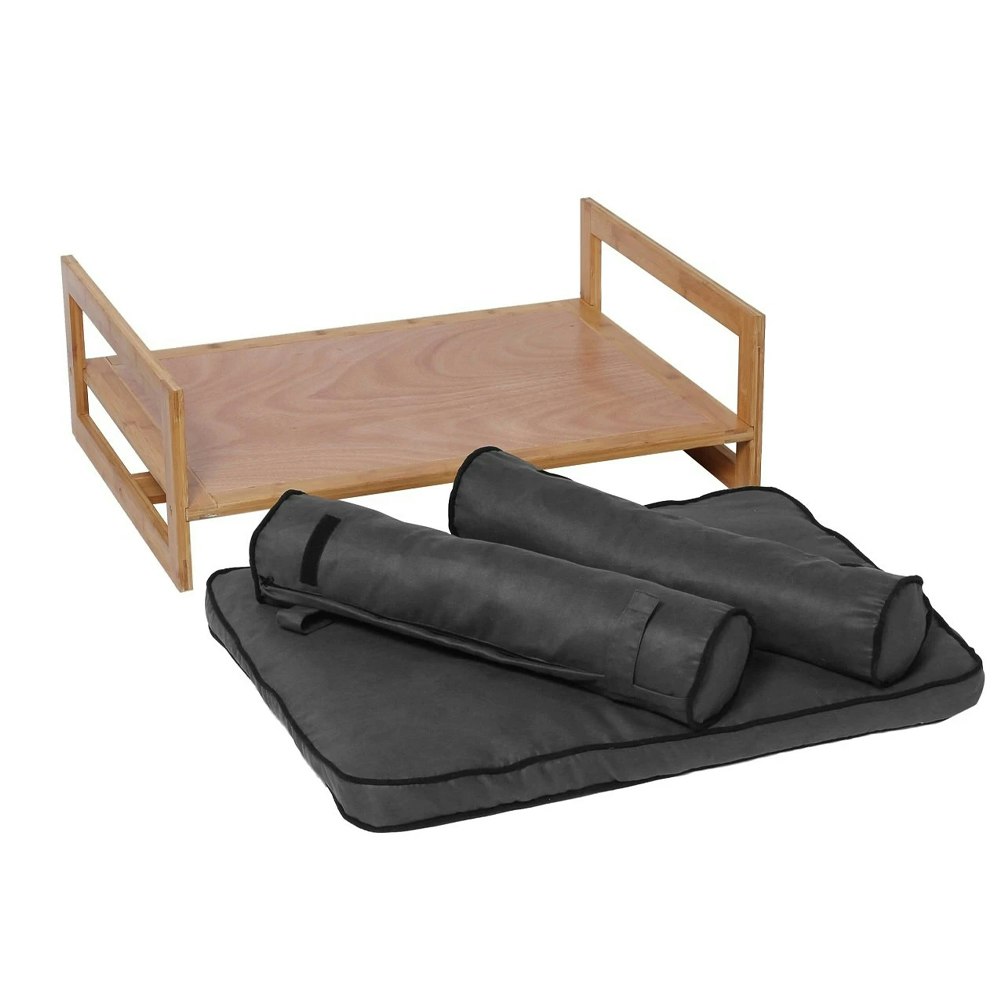 Charlie's Pet Bamboo Elevated Pet Bed Washable Cushions