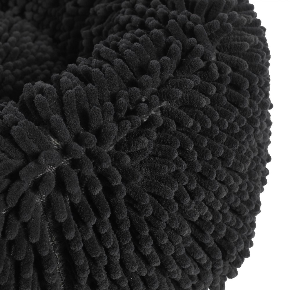 Charlie's Pet Calming Chenille Plush Round Pet Bed Charcoal