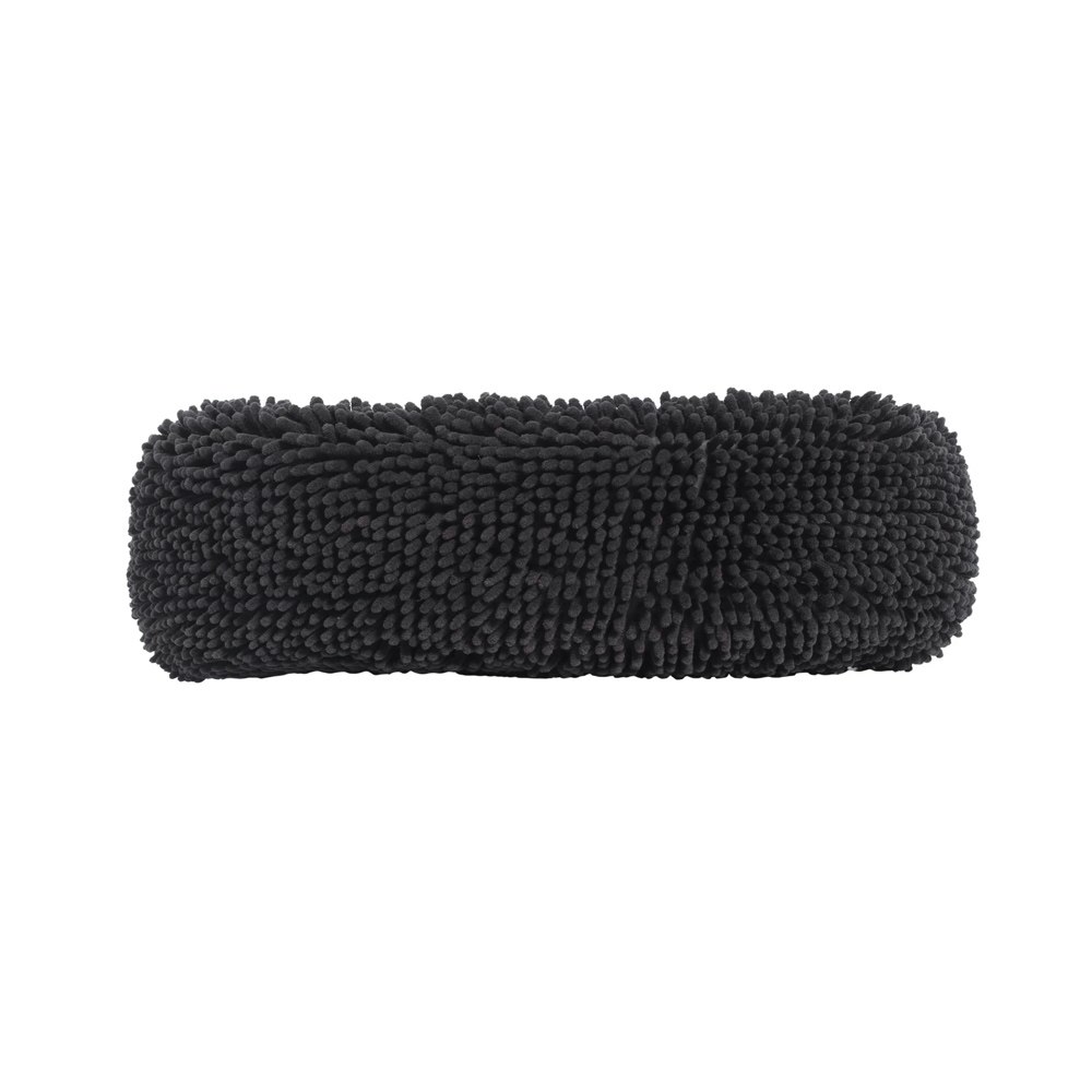 Charlie's Pet Calming Chenille Plush Round Pet Bed Charcoal
