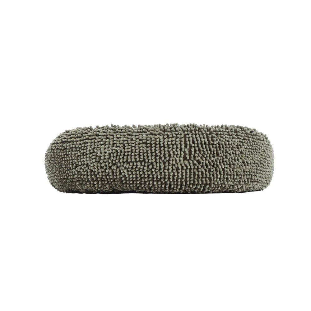 Charlie's Pet Calming Chenille Plush Round Pet Bed Grey 