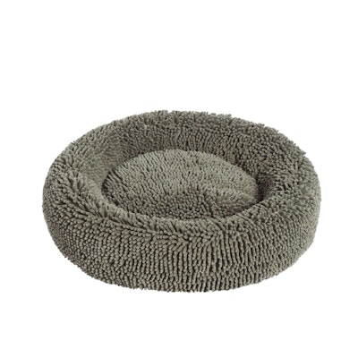 Charlie's Pet Calming Chenille Plush Round Pet Bed Grey 