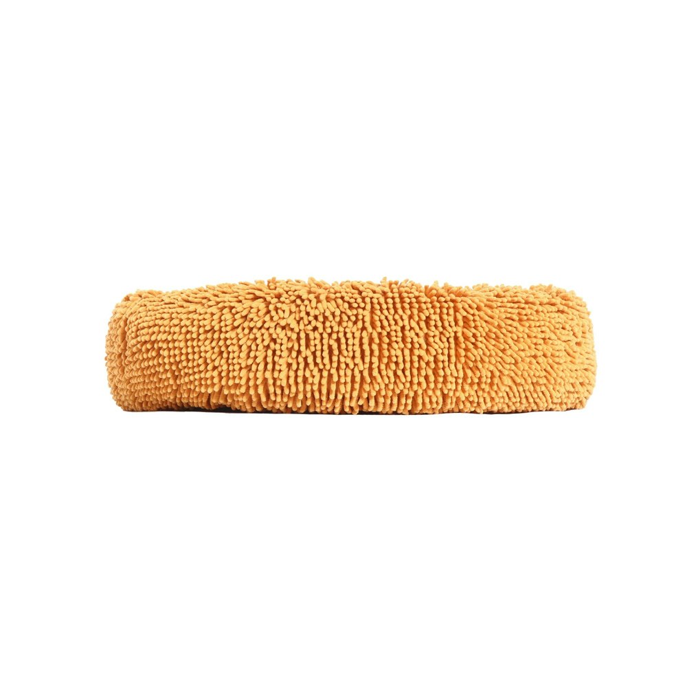 Charlie's Pet Calming Chenille Plush Round Pet Bed Orange