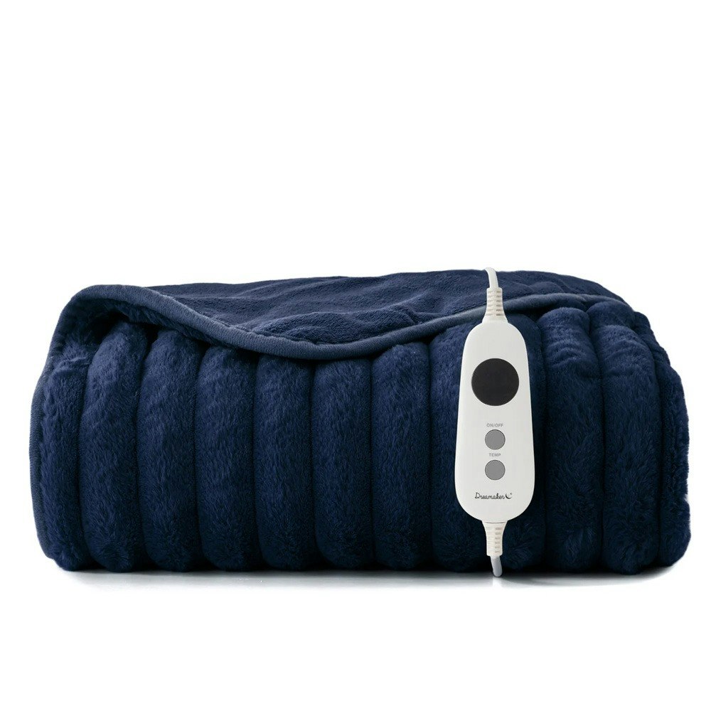 Dreamaker Chunky Embossed Fleece Reversible Heated Throw