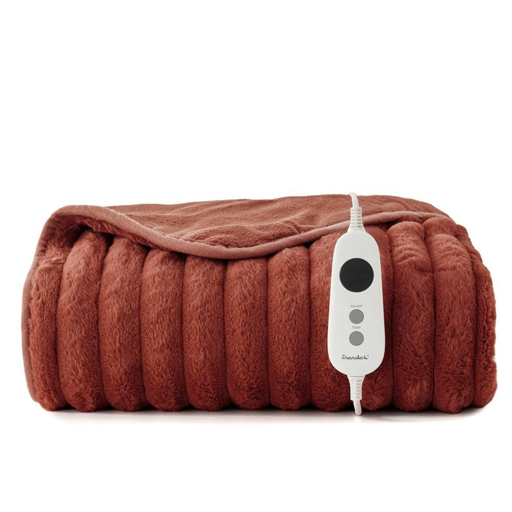 Dreamaker Chunky Embossed Fleece Reversible Heated Throw