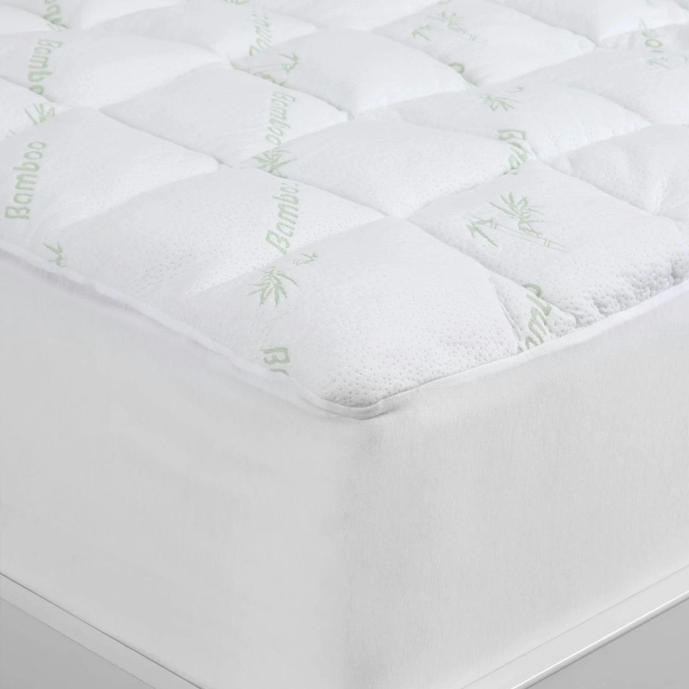 Bamboo Covered Ball Fibre Cot Mattress Topper 1000 GSM