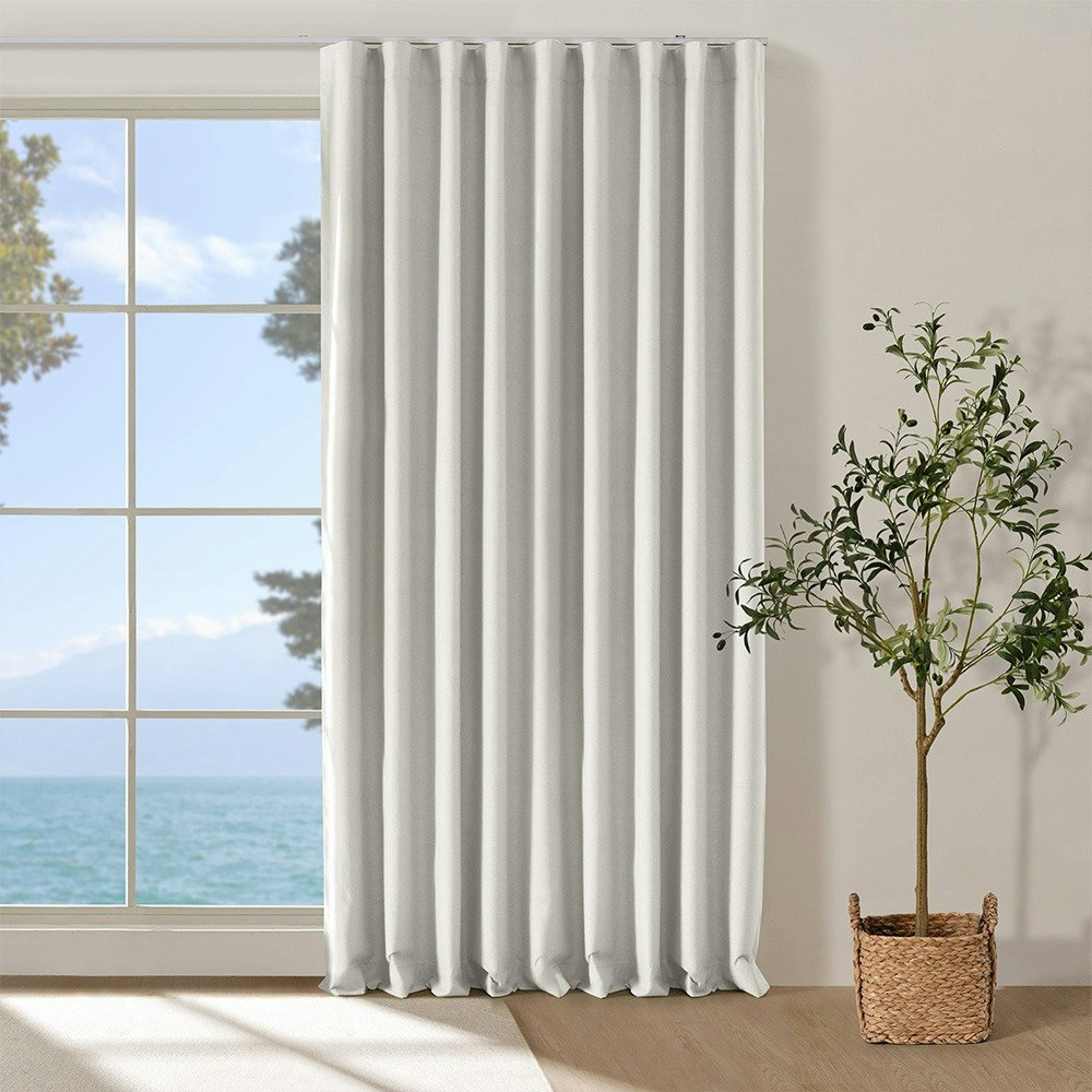 Cadence and Co. Bennett Faux Linen S-Fold Curtain Cloud