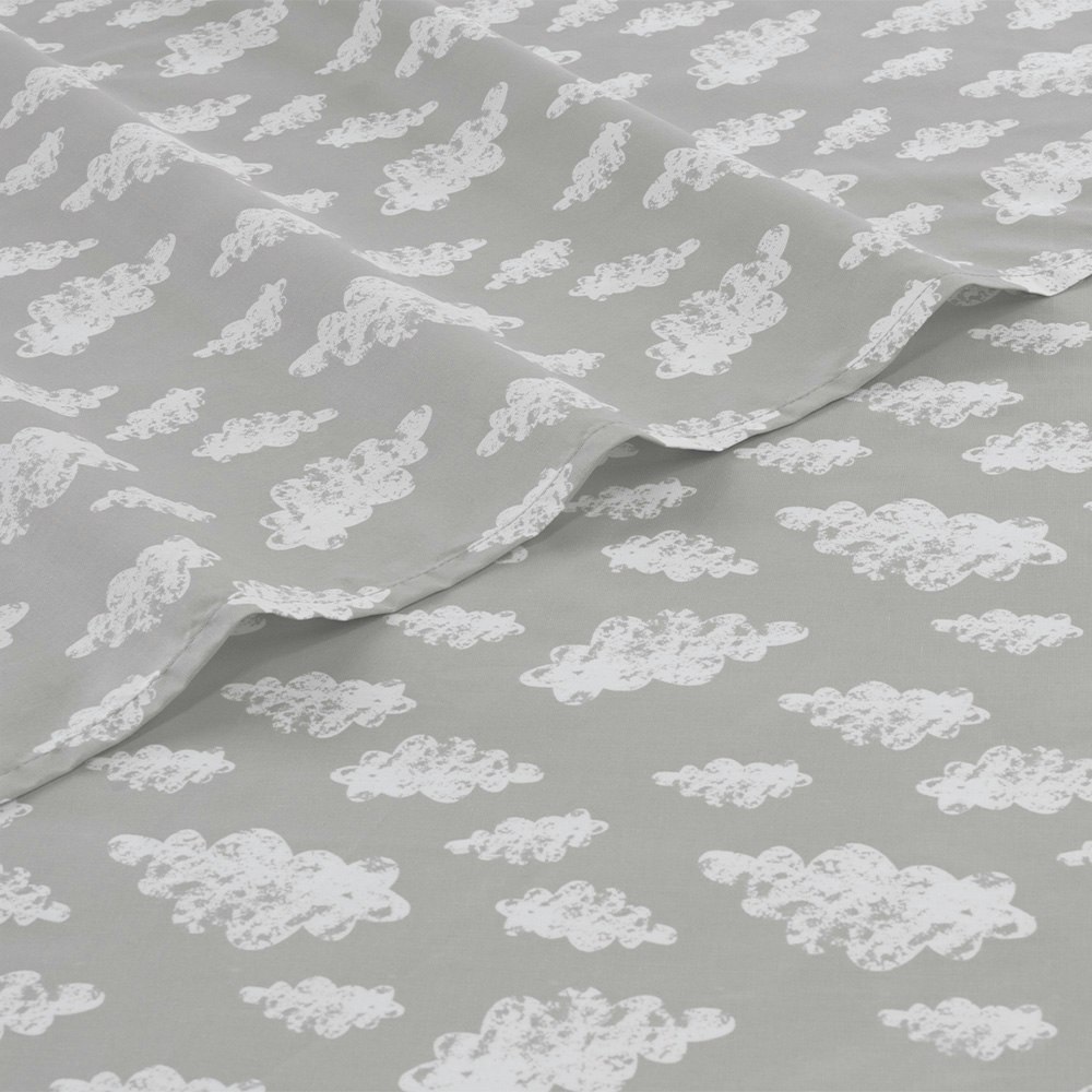 Jelly Bean Kids Clouds Printed Sheet Set Grey 2