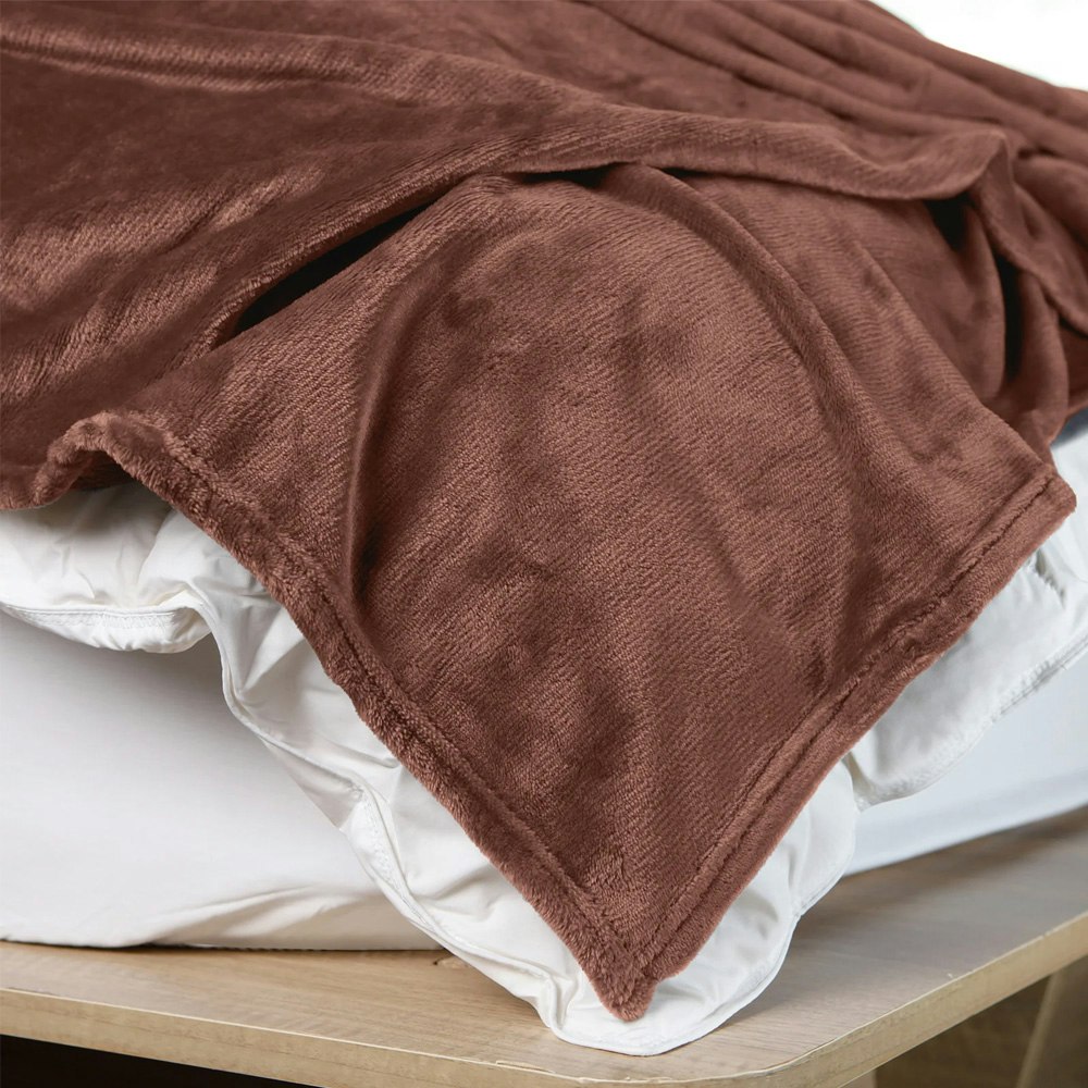Royal Comfort Plush Faux Mink Throw Blanket Coffee