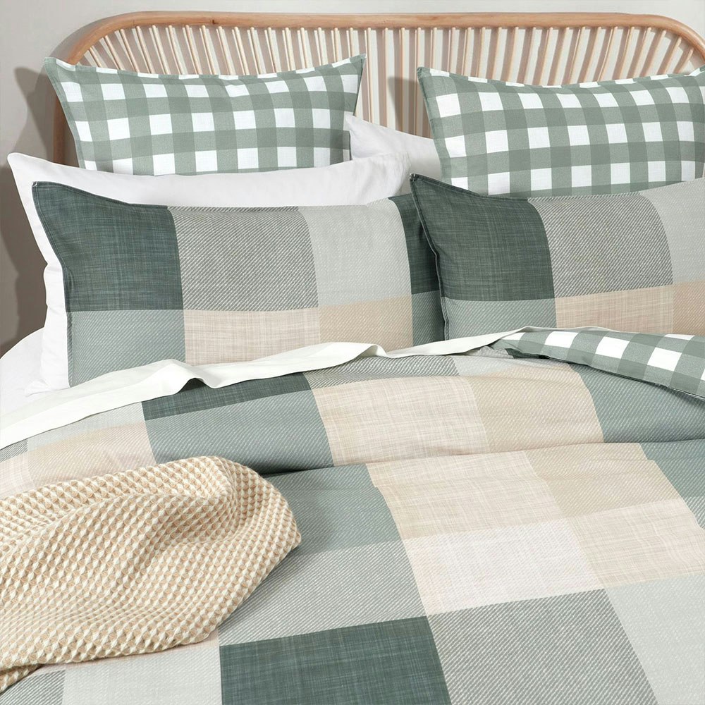 Renee Taylor 300 Thread Count Cooper Checks Cotton Quilt Cover Set 3