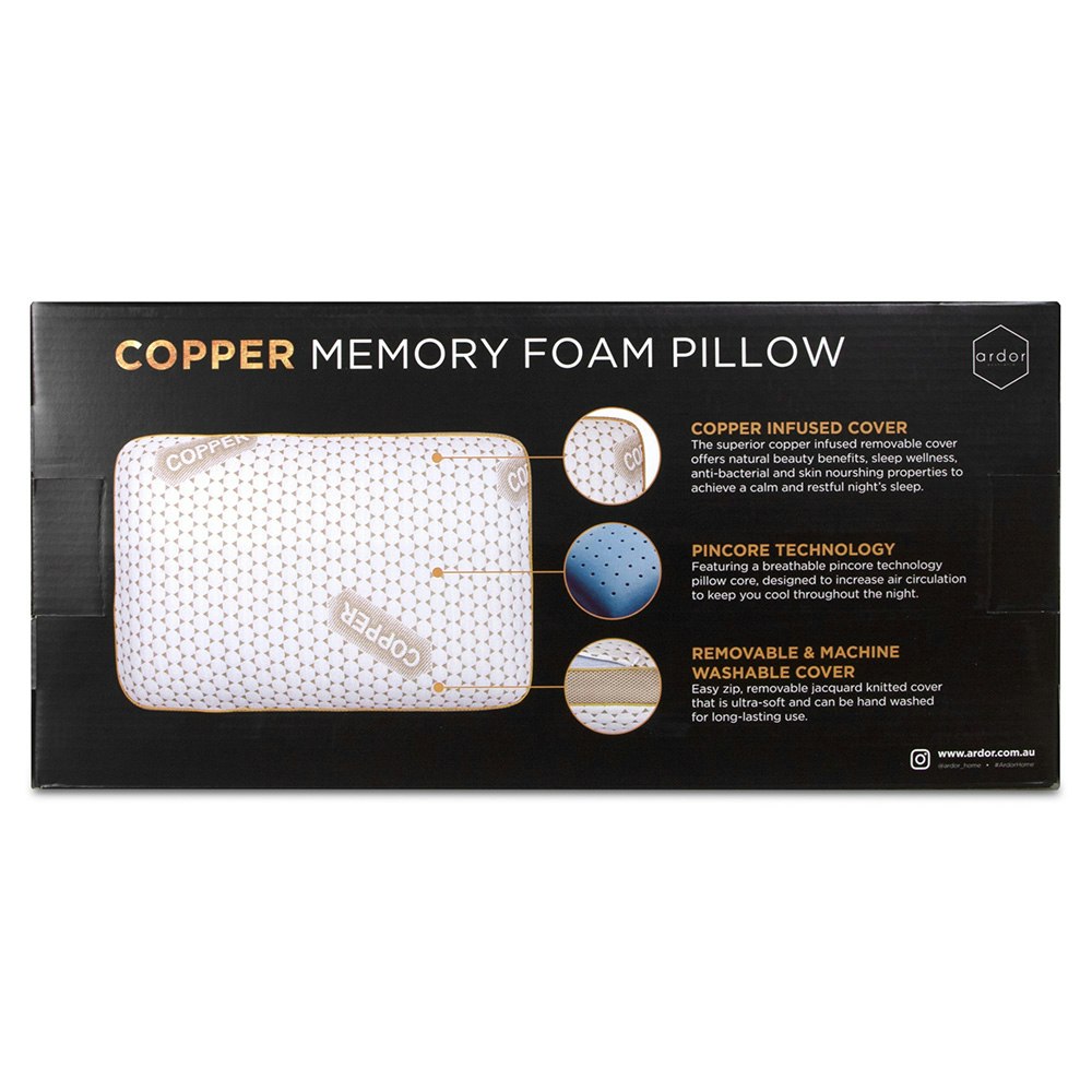 Ardor Home Copper Memory Foam Pillow Packaging 2