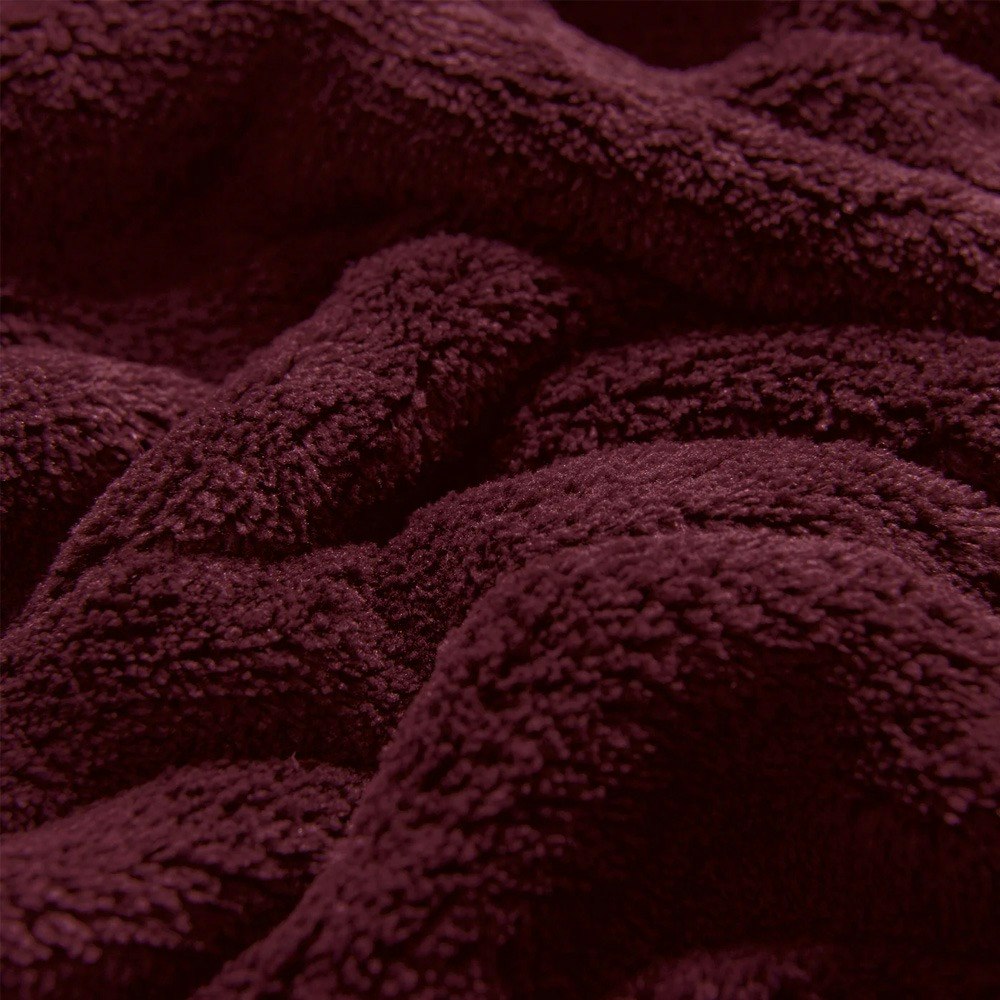 Dreamaker Coral Fleece Reversible Heated Throw Blanket Cherry