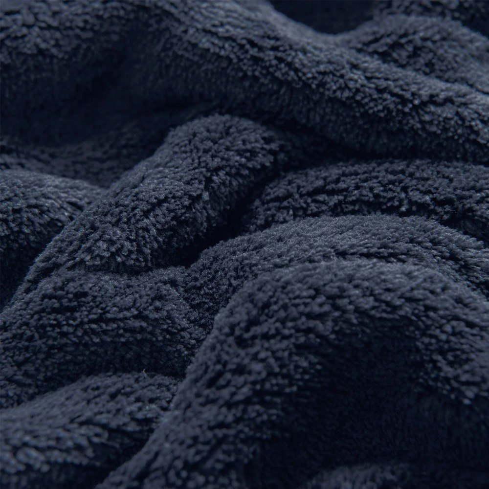 Dreamaker Coral Fleece Reversible Heated Throw Blanket Midnight Blue