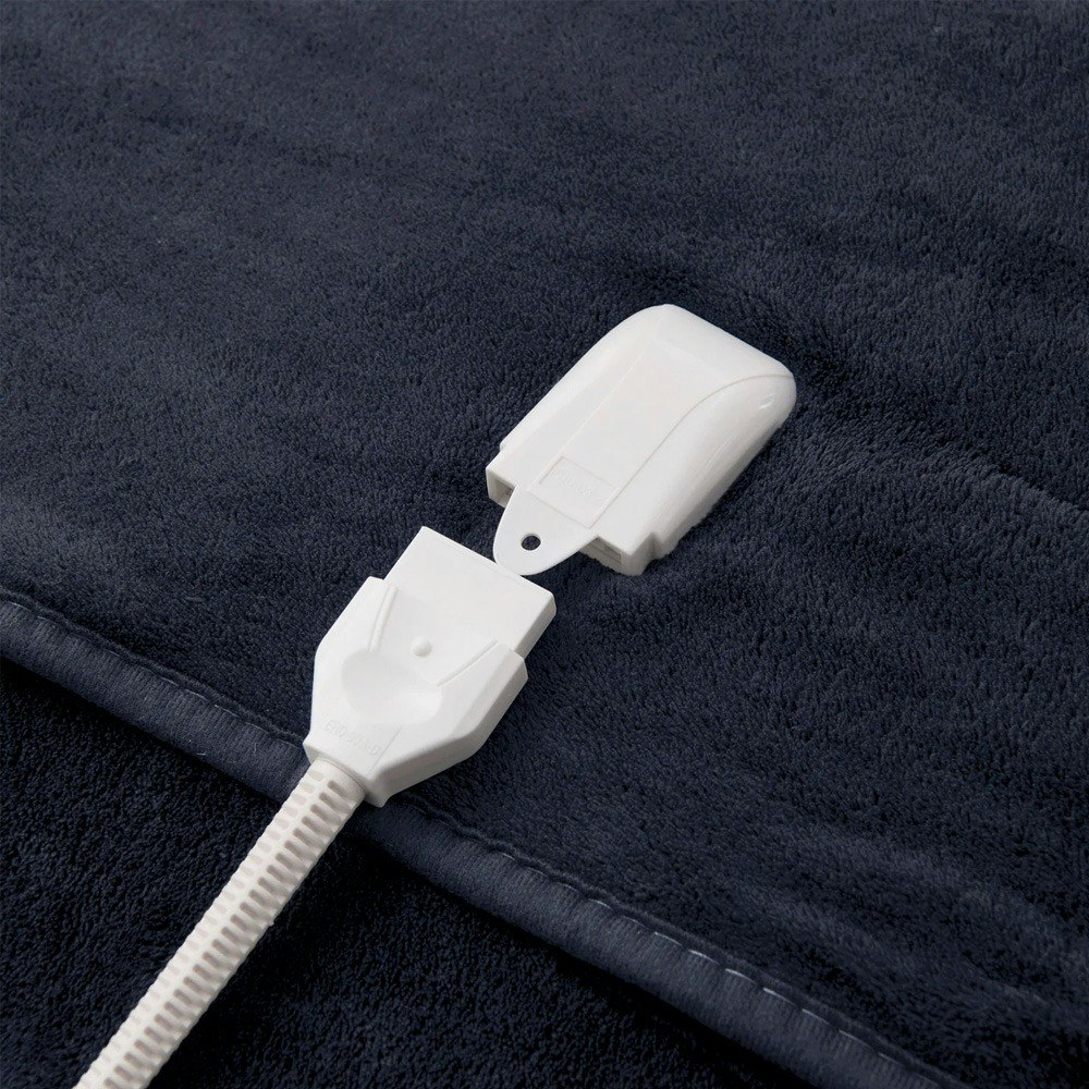 Dreamaker Coral Fleece Reversible Heated Throw Blanket Midnight Blue