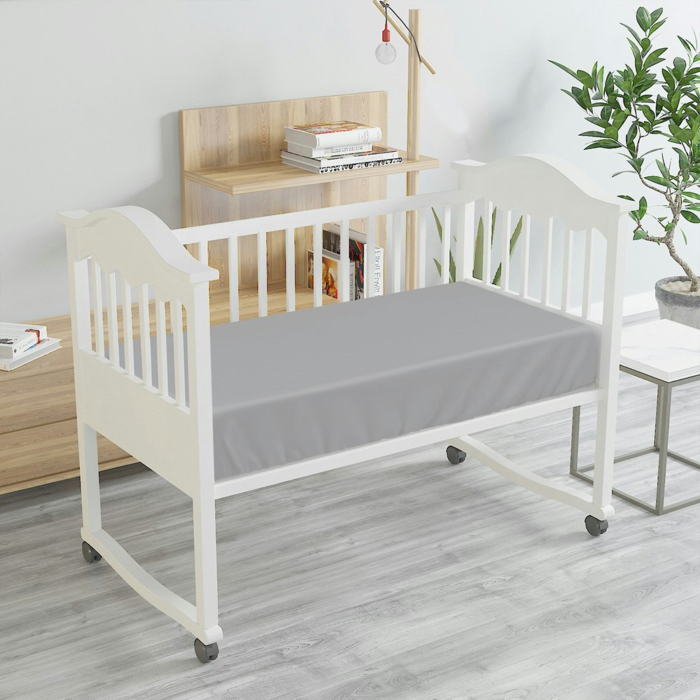 Bambi Tencel Baby Cot Fitted Sheet Silver