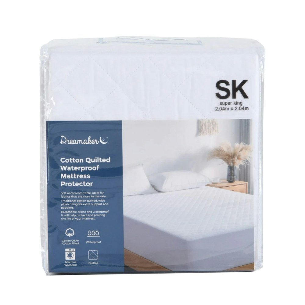 Dreamaker Cotton Quilted Waterproof Mattress Protector