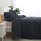 Dreamaker Cotton Waffle Quilt Cover Set Charcoal 