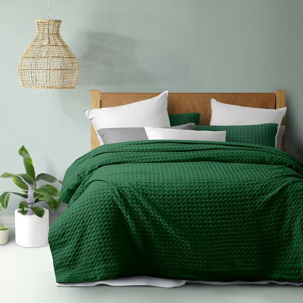 Dreamaker Cotton Waffle Quilt Cover Set Eden