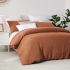 Dreamaker Cotton Waffle Quilt Cover Set Rust