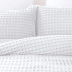 Dreamaker Cotton Waffle Quilt Cover Set White