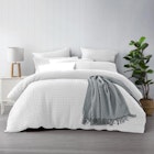 Dreamaker Cotton Waffle Quilt Cover Set White