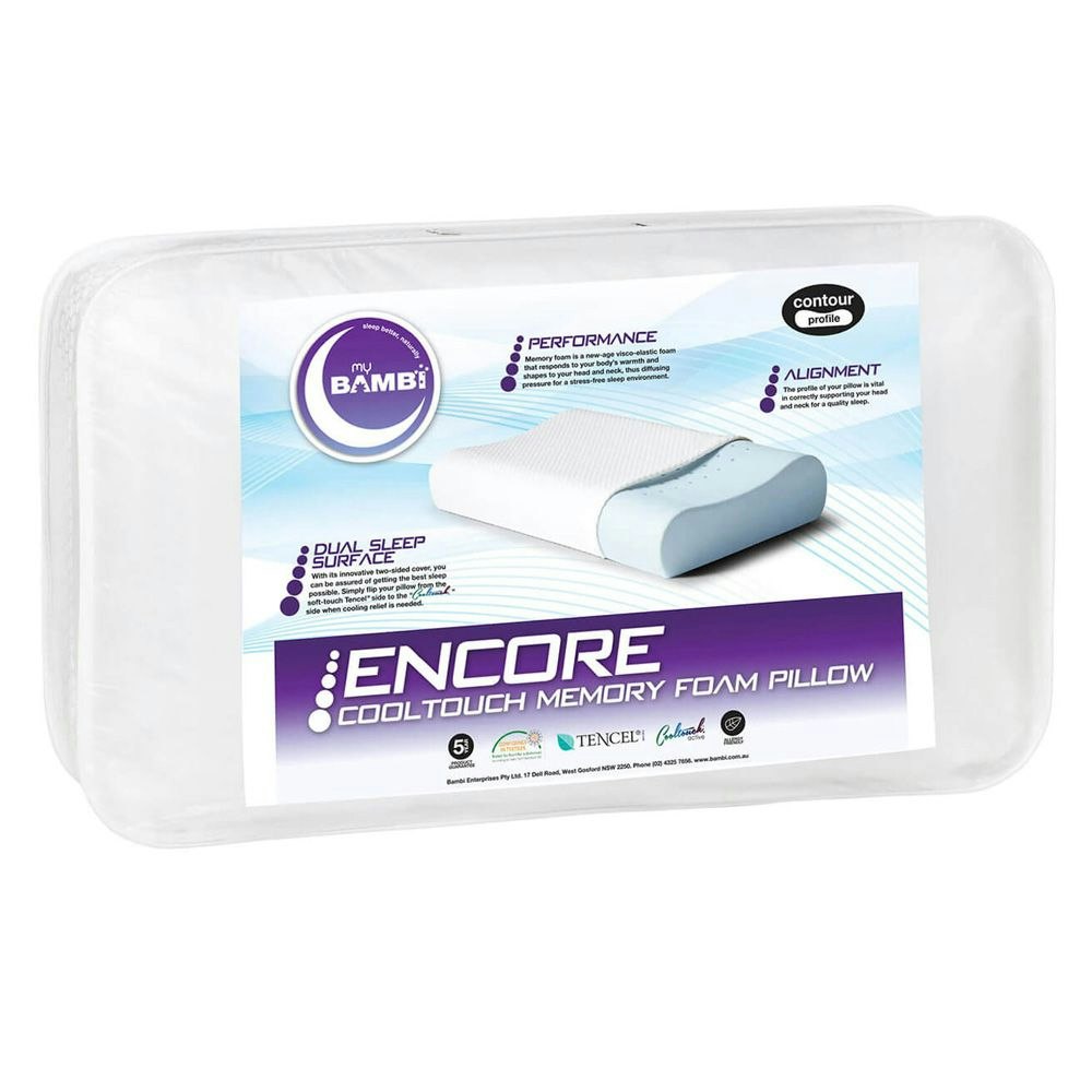 Bambi Encore Cooltouch Dual Surface Contoured Memory Foam Pillow main product photo