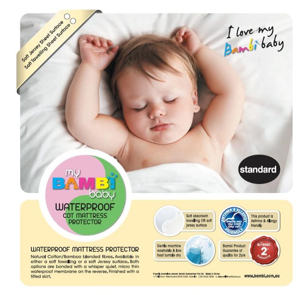 Bambi Baby Terry Towelling Waterproof Cot Mattress Protector main product photo