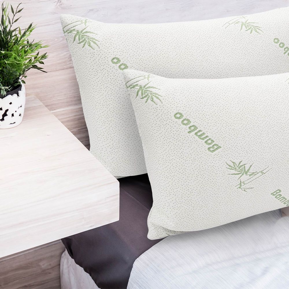 Bamboo Luxury Memory Foam Pillow Anti Becterial,Soft Pillow With Removable Cover 