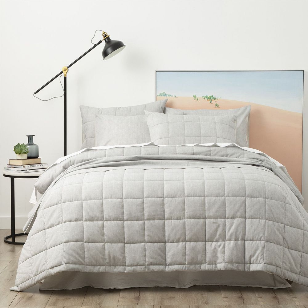 grid pattern duvet