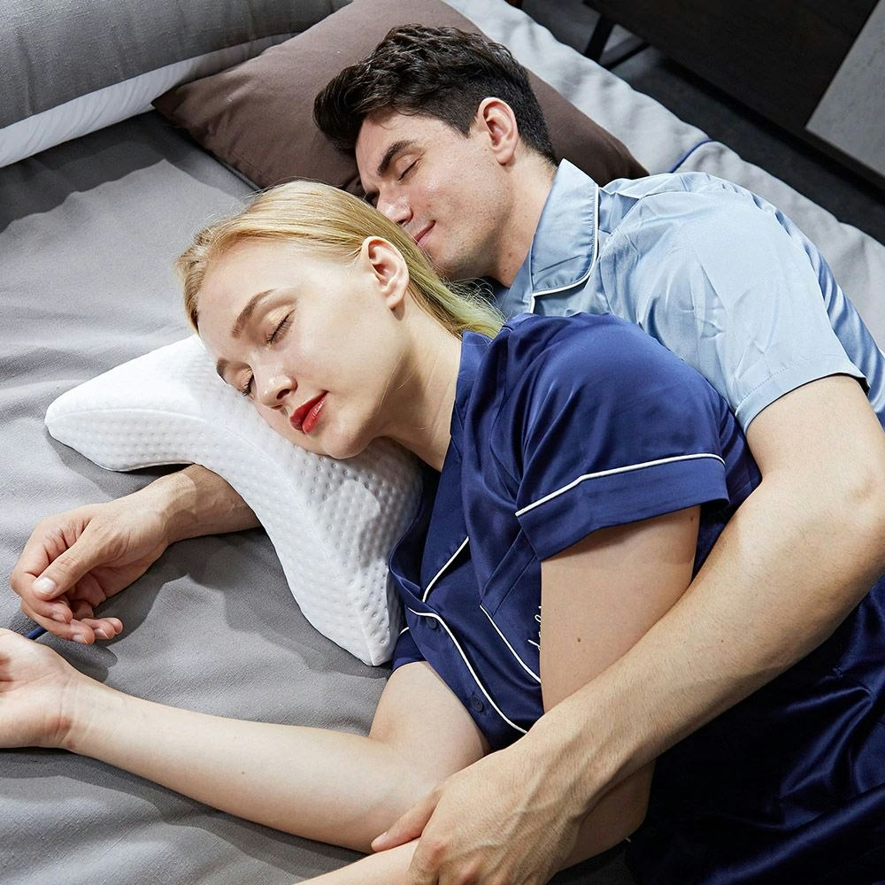 SleepLabs Arm Arch Contoured Memory Foam Pillow with Pillowcase main product photo