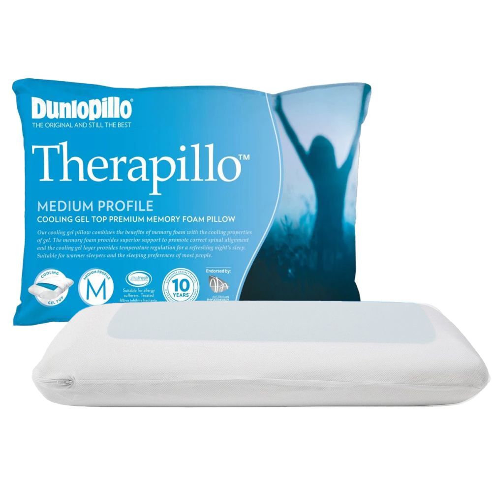 Dunlopillo Therapillo Premium Memory Foam Medium Profile Pillow 