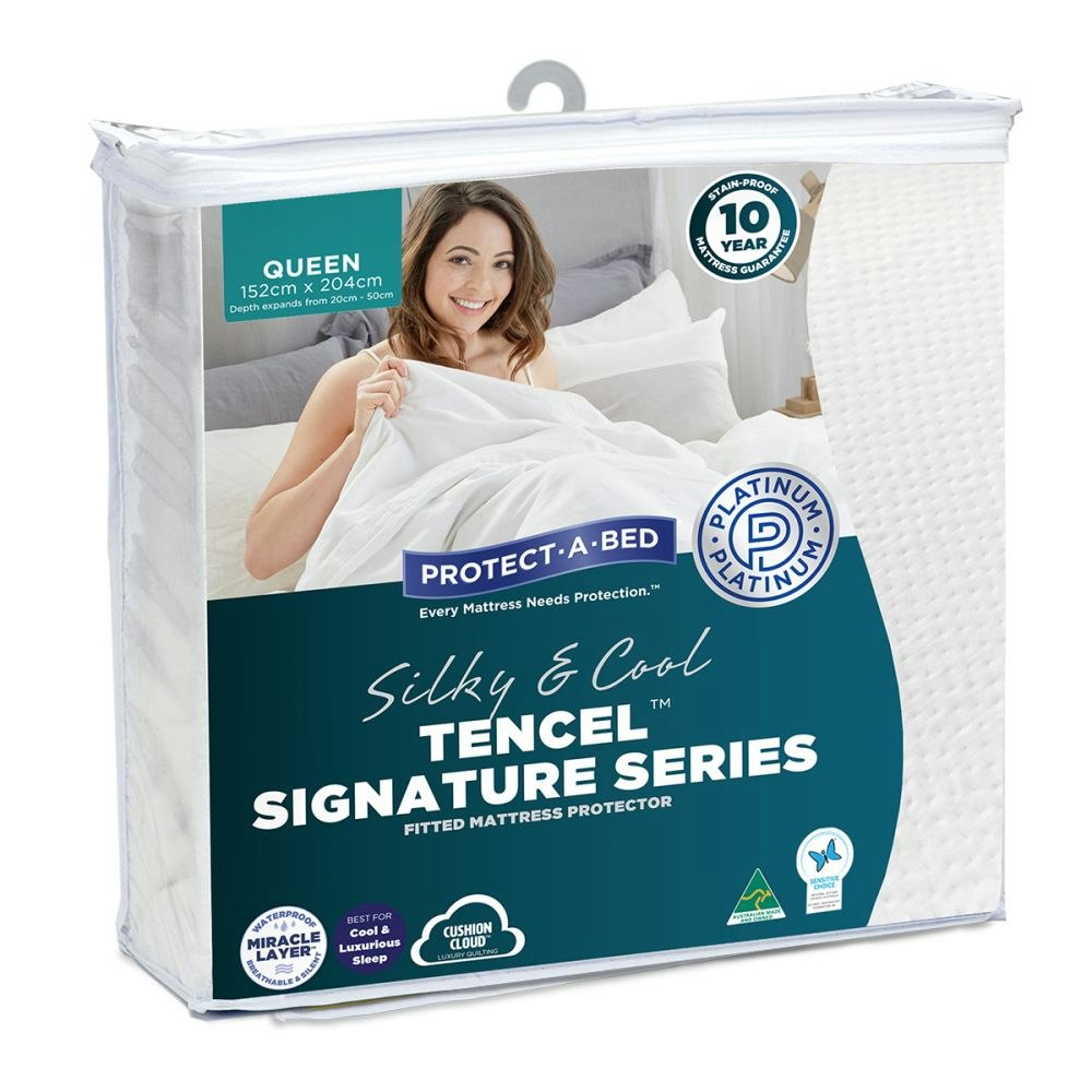 Protect A Bed Tencel Signature Jacquard Fitted Waterproof Mattress Protector