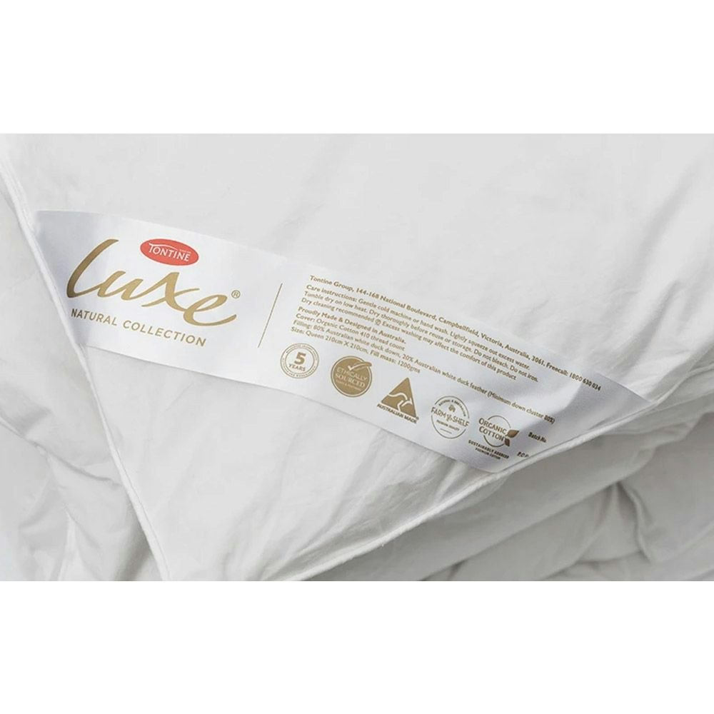 Tontine Luxe Super Warm Australian Made 80 Duck Down Quilt