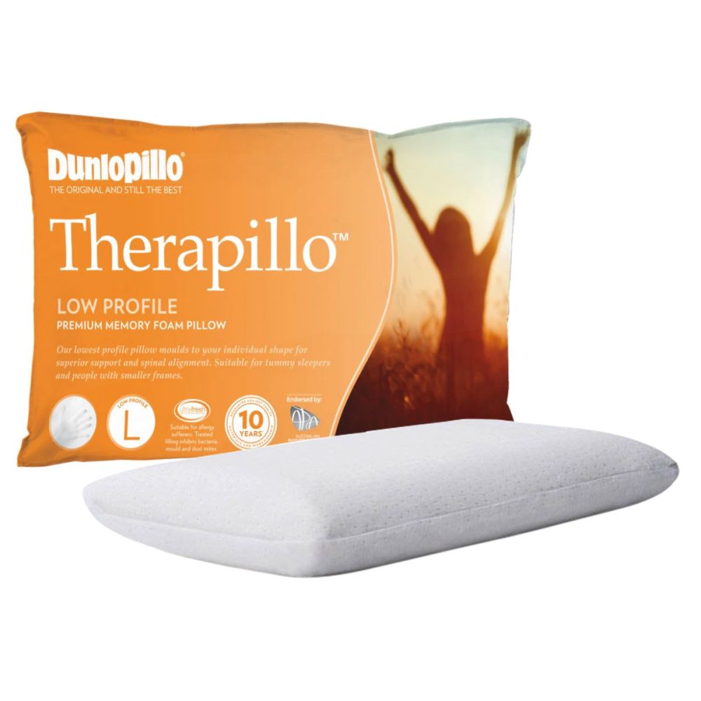 Dunlopillo Therapillo Premium Memory Foam Low Profile Pillow 