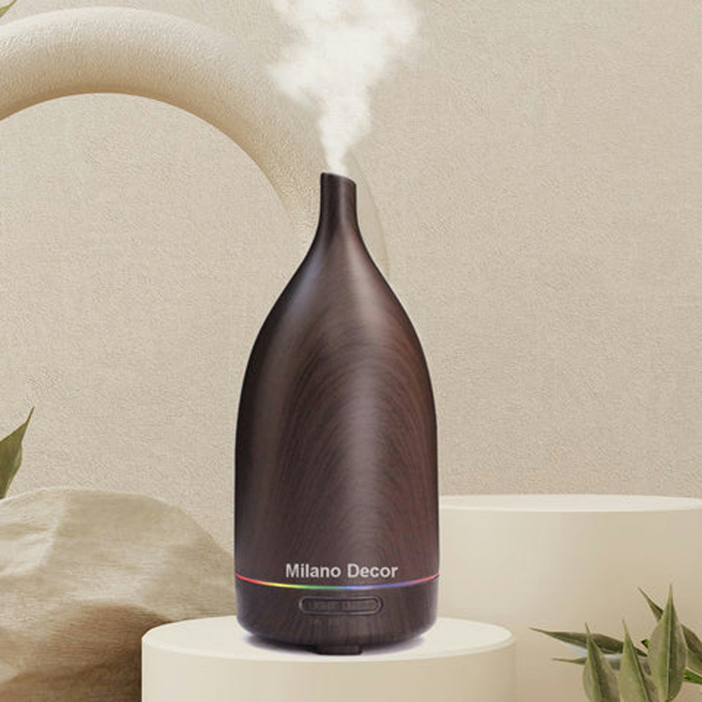 Wood Grain Whisper Ultrasonic Aroma Diffuser Dark Wood 2