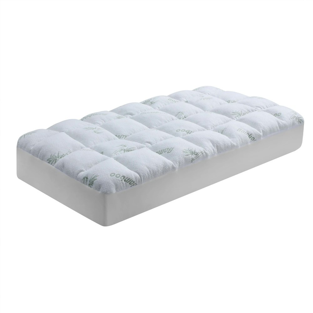 Bamboo Covered Ball Fibre Cot Mattress Topper 1000 GSM