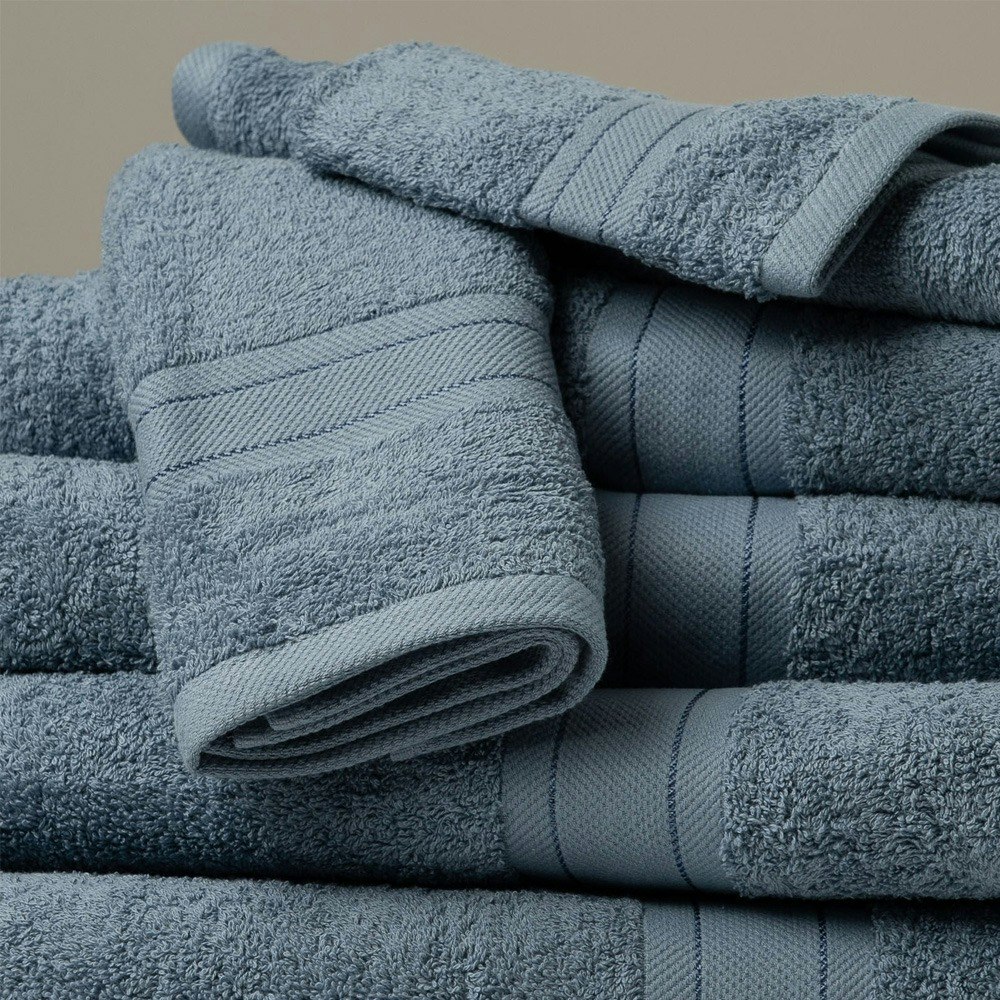 Royal Comfort 20 Piece Regency Luxury Plush 100% Cotton Bath Towel Set Denim