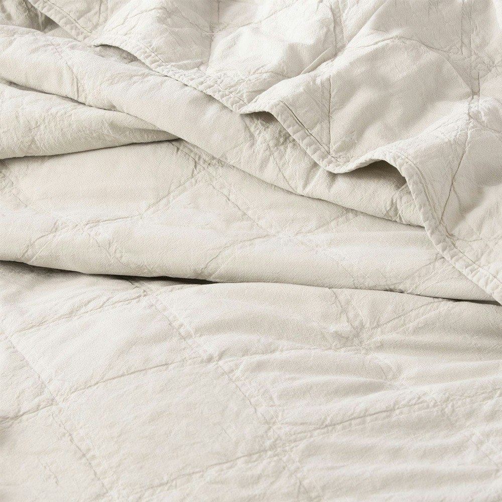 Renee Taylor Attwood Vintage Stone Washed Cotton Quilted Coverlet Set Charcoal