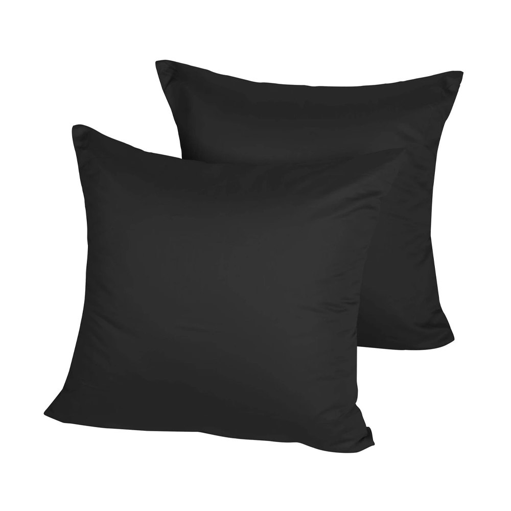 Dreamaker 500 Thread Count Cotton Sateen Euro Pillowcases Twin Pack Charcoal