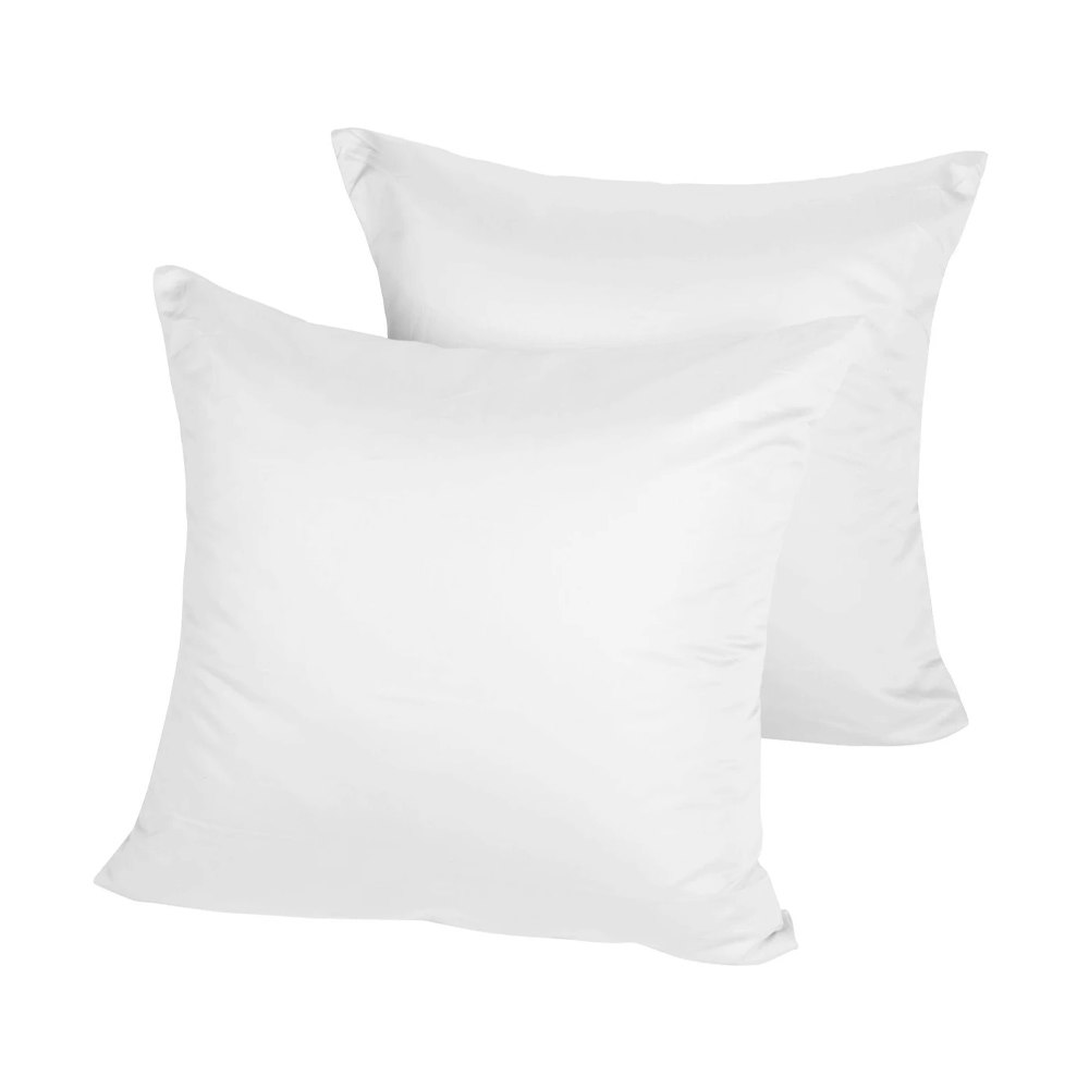 Dreamaker 500 Thread Count Cotton Sateen Euro Pillowcases Twin Pack White
