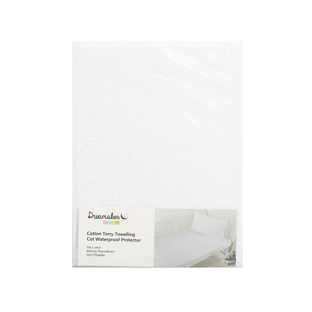 Dreamaker Cotton Terry Waterproof Cot Pillow Protector Twin Pack Packaging